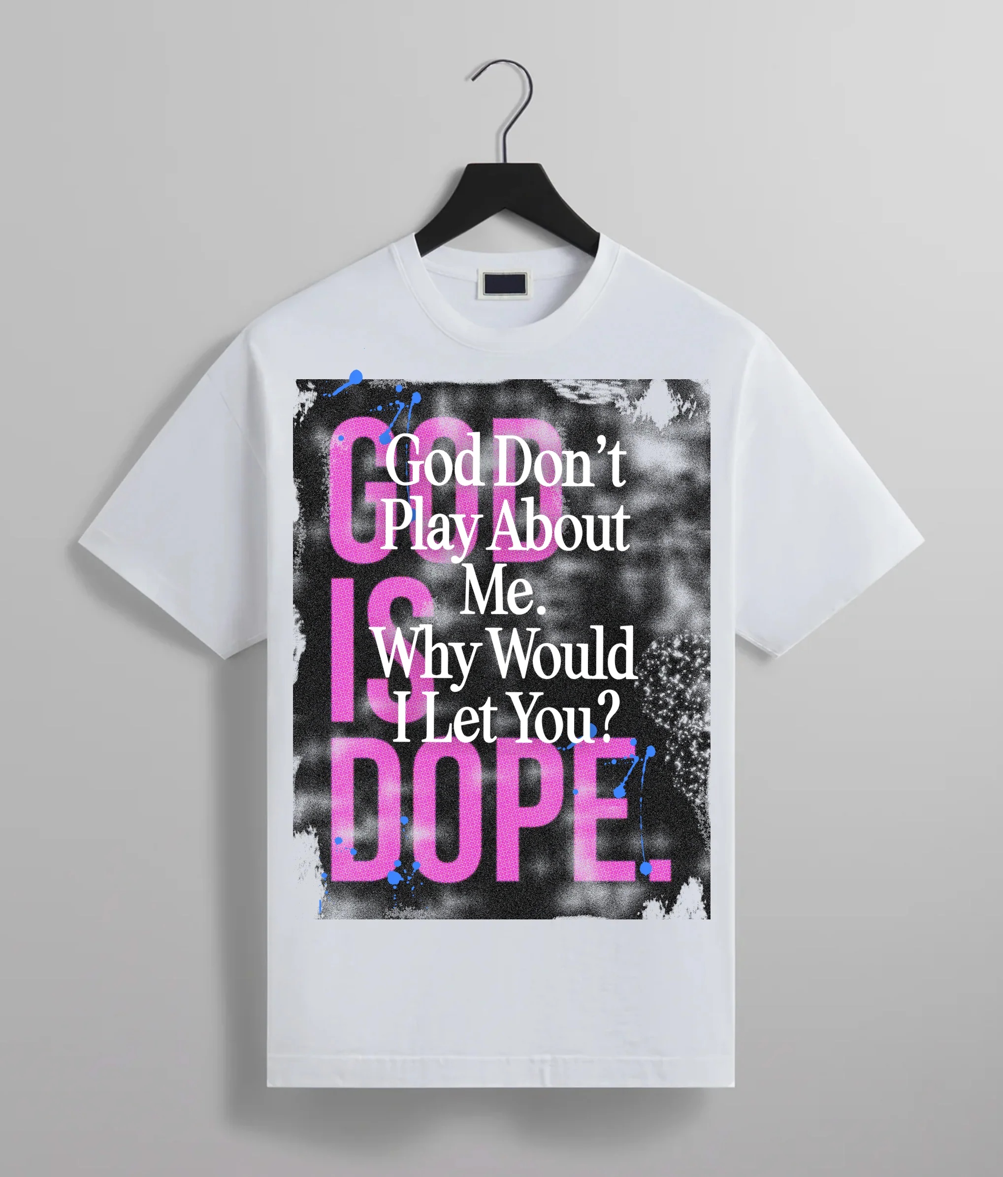Oversized Box + Why Would I Let You Overlay Splatter Tee (White/Pink/Black) - Image 4